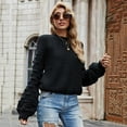 thumbnail image 4 of Herrnalise Women's Knitted Crop Tops Short Long Sleeve Wide Sleeve Fashionable Knit Sweater Pullover Jumper Sweaters, 4 of 7