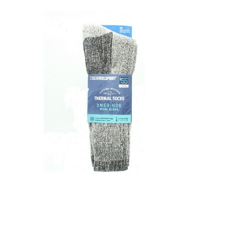 Men's Merino Thermal Socks Wool Blend 2 Pair Size 10-13 Outdoor Hiking