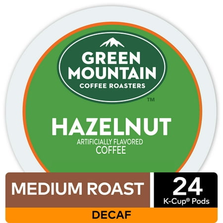 Green Mountain Coffee Hazelnut Decaf, Flavored Keurig K-Cup Coffee Pods, Light Roast, 24