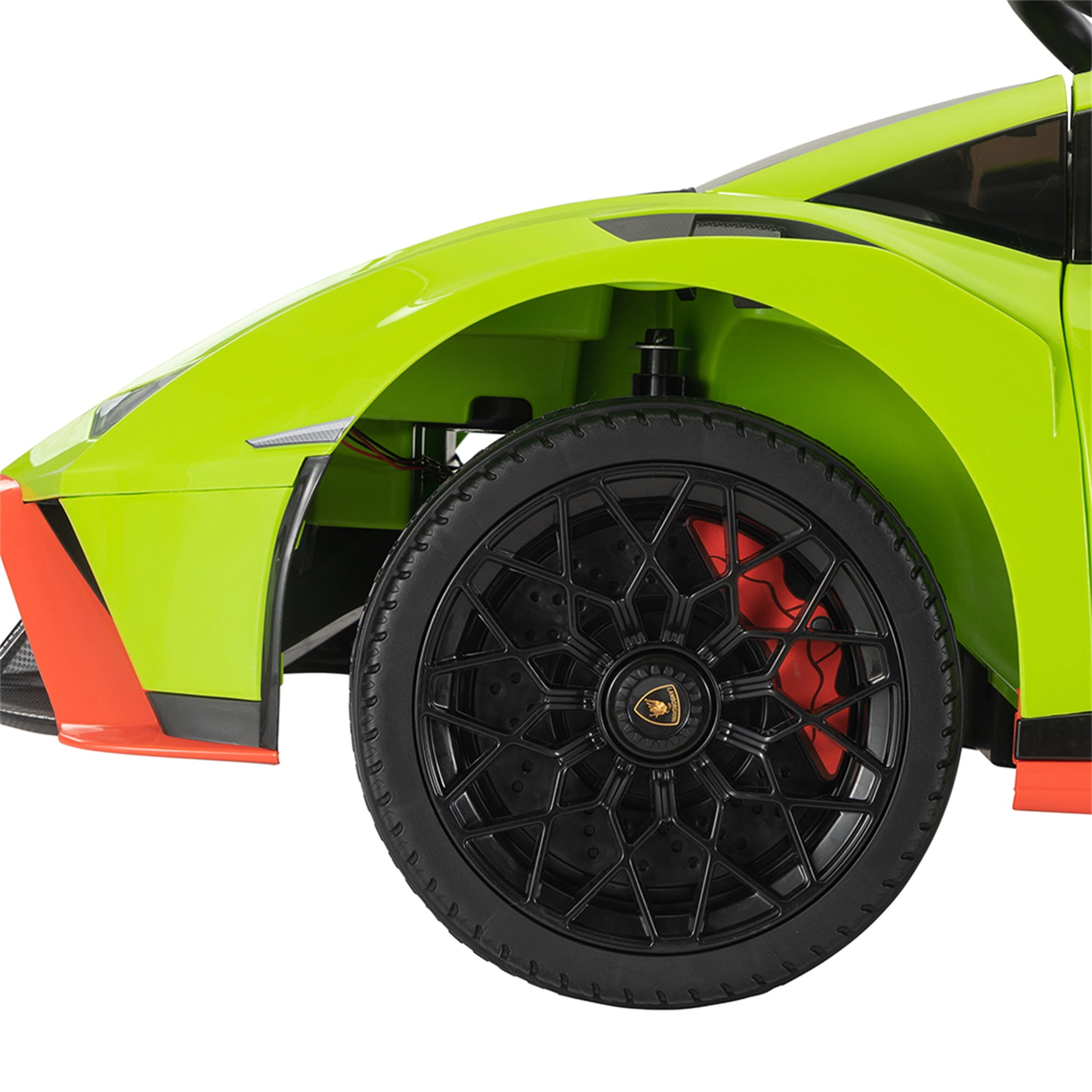 CIPACHO Kids Electric Ride On 12V Licensed Lamborghini Sto Battery Powered Sports Car Toy with 2 Speeds, Parent Control, Sound System, LED Headlights, Hydraulic Doors, Green