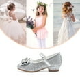 thumbnail image 5 of Stelle Girls Mary Jane Glitter Shoes Low Heel Princess Dress Shoes,Toddler Little Girls Crown Flower Girl Wedding Party Dress Pump Shoes,Sliver, 5 of 6