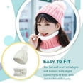thumbnail image 2 of QualitChoice Winter Caps Decorative Hat Scarf Set Adorable Autumn Crochet Neckerchief Sports Two-piece Stylish Collar White 1Set, 2 of 6