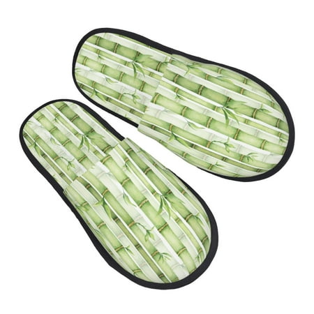 

JUNZAN Bamboo Stems And Leaves Slippers for Women House Shoes Non Slip Indoor/Outdoor Pineapple And Cactus Designs-Medium