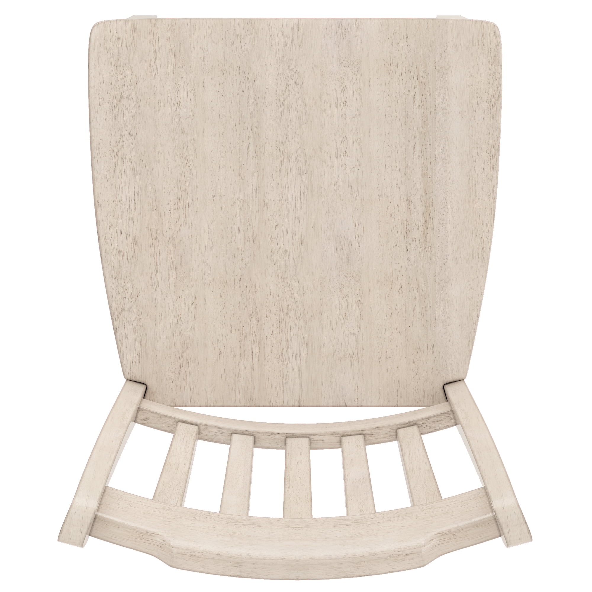 Weston Home Farmhouse Vintage Slat Back Solid Wood Bar Height Chair, Set of 2, Antique White