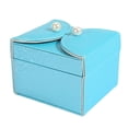 thumbnail image 2 of Mini Joyero Caja De Almacenamiento De Exhibición De Maquillaje De de material cuero Con Compartimientos De -dix.5 X 9 X 8 Azul Yinane Organizador de joyas de PU para mujeres, 2 of 7