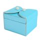 thumbnail image 2 of Joyero Portátil Con Compartimientos Para Las Mujeres Collar Organizador De La Joyería Con La Cerradura Para Los Pendientes Pulseras Anillos - Azul, 2 of 7