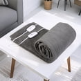 thumbnail image 3 of GONUES Heated Mattress Pad King Size 78"x80"-Dual Control, 10-Hour Auto-off & 4 Heat Settings, Fast Heating, Machine Washable, Gray, 3 of 8