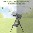 thumbnail image 3 of Outdoor Swing Set with Canopy & Cushion 250KG Weight Capacity Steel Frame Oxford Cloth Patio Swing for Garden Backyard Balcony, 3 of 8