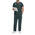 thumbnail image 5 of Scrubs Set for Men Quick-Dry Stretch Short Sleeve Scrub Top & Jogger Pant Medical Doctor Nurse Uniform with Pockets M 02-Turquoise, 5 of 6