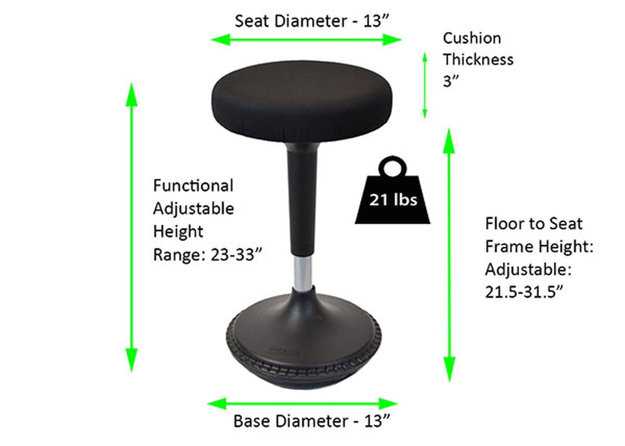 WOBBLE STOOL active sitting balance perch perching stand up standing desk black 