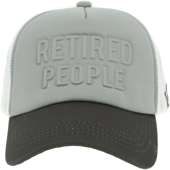 Pavilion Gift Company - Retired People - Adjustable Light Gray Neoprene Mesh Hat