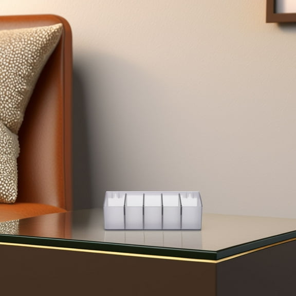 GOOHOCHY Acrylic Desk Organizer 5 Cube Sections Makeup Organizer For Drawer Makeup Organizer For Vanity Countertop Bathroom Kitchen And Cabinet Storage