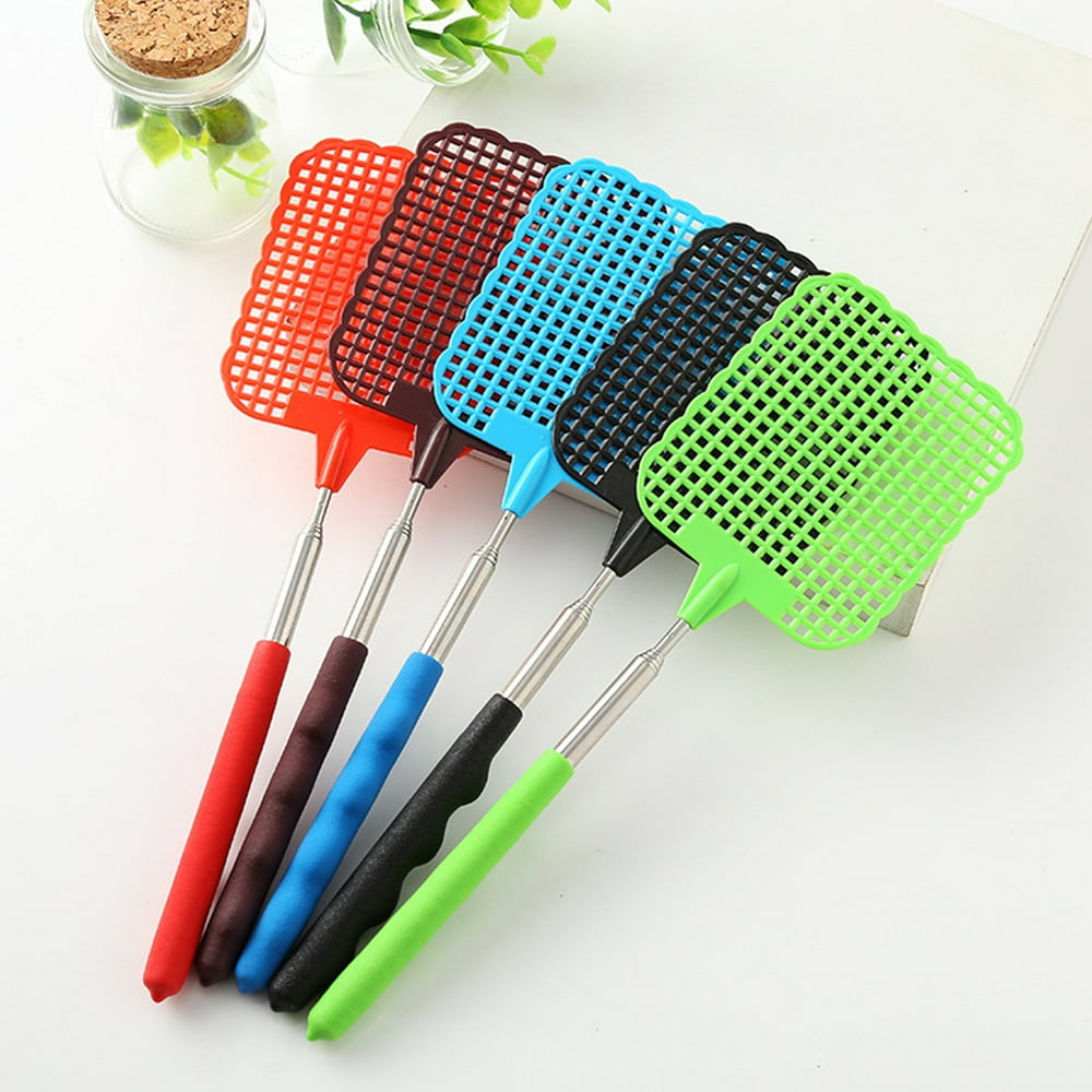 Adjustable Plastic Fly Swatter Home Long Handle Flyswatter Flapper
