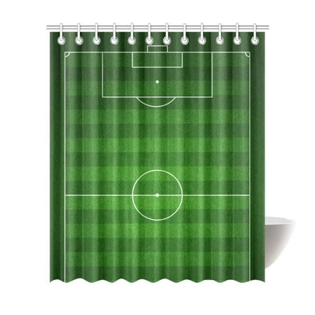 MKHERT Football Field Court Floor Plan Polyester Fabric Bathroom Shower Curtain 66x72