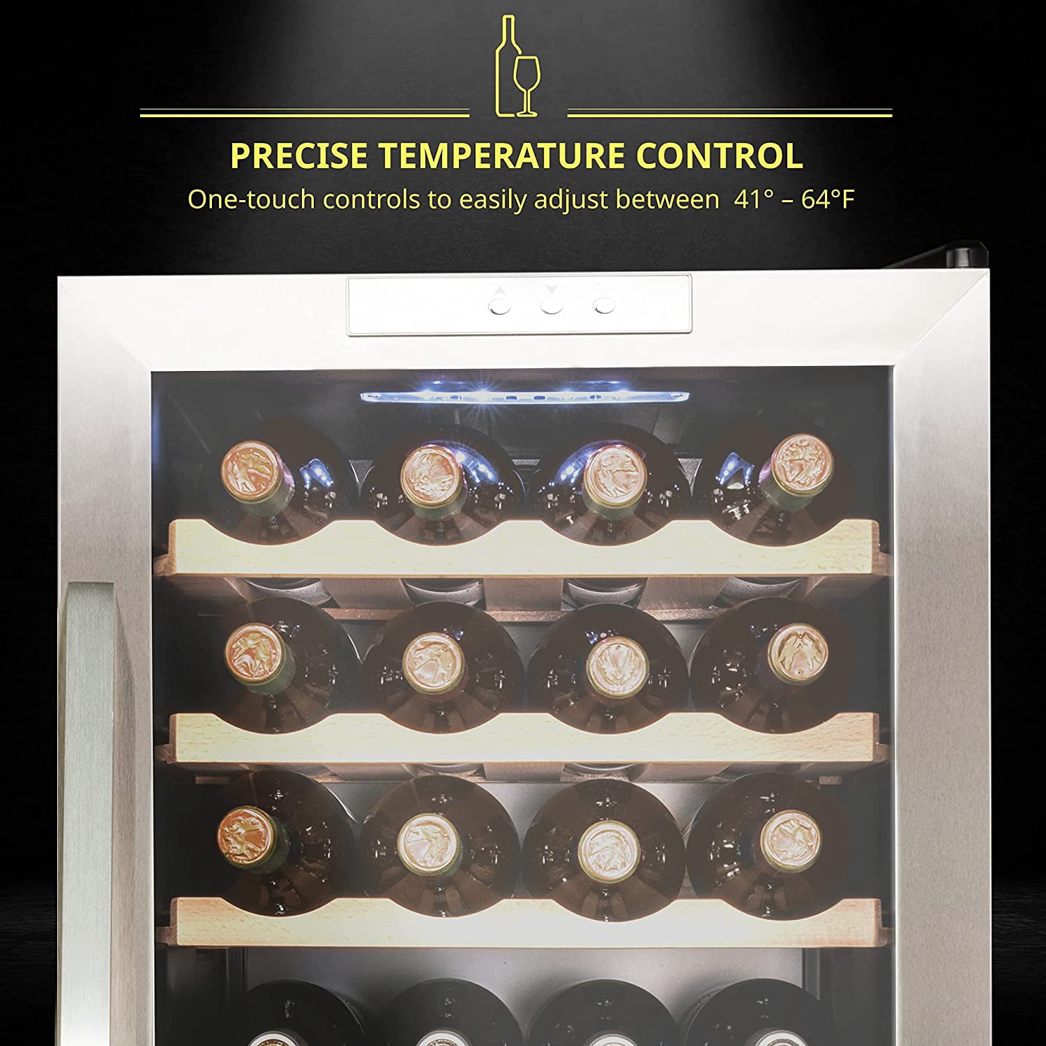 Schmecke 28 Bottle Wine Cooler, Stainless Steel