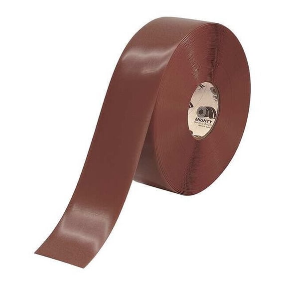 Mighty Line Safety Floor Tape Vinyl Brown, 3" W x 100 ft. L, 50 mil Thick 3RBRN