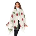 thumbnail image 3 of FORMRS Womens Scarf Winter Soft Long Big Warm Shawls Wrap Tassel Scarves, Beige Cherry, 3 of 9