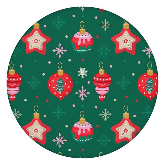 Prepare for holiday gatherings with our 44-inch round Christmas tablecover featuring an elasticized hem. This reliable cloth maintains its position during meals, making entertaining effortless.