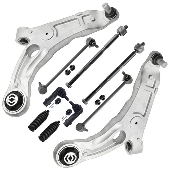 Detroit Axle - AWD Front Lower Control Arms w/Ball Joints Sway Bar Links Inner Outer Tie Rods Boots Replacement for 2016-2017 200