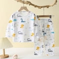 thumbnail image 2 of larppty Big Girls Cute Pajama Sets Long Sleeve Tops and Pant Teens Sleepwear 2 Piece Pjs Clothes(10-11 Years,White), 2 of 3