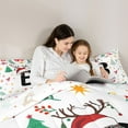 thumbnail image 5 of Homewish Cartoon Monogrammed B 2pcs Twin Comforter Set, Bowknot Reindeer Bedding Sets, 5 of 8