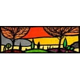 thumbnail image 2 of Wallas 24x11 Black Ornate Wood Framed with Double Matting Museum Art Print Titled - Lautunno sulle colline, 2 of 4