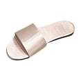 thumbnail image 3 of abtuhar Womens Slides,Slippers for Women,Summer New Solid Color Round Toe Open Toe Lightweight Satin Slippers Pink, 3 of 4