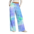 thumbnail image 7 of Endives Womens Sports Pants Tie Dye Printed Wide Leg Jogging Pants Drawstring Elastic High Waist Pants With Pocket, 7 of 7
