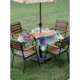thumbnail image 5 of Square Outdoor Tablecloth with Umbrella Hole Coastal Beach Outside Table Cloth Waterproof Patio Table Cover Summer Ocean Colorful Shell Coral Zipper Tablecloths for Picnic Party Camping 60x60 Inch, 5 of 8