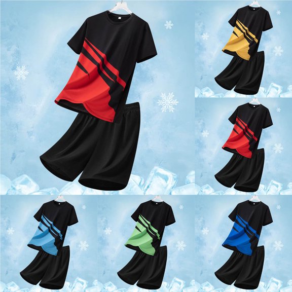 CHUMUD Gym Clothes Workout Shorts and Short Sleeve T Shirts for Men Running Dry Fit Athletic Outfits Sets (Avail in Big & Tall)