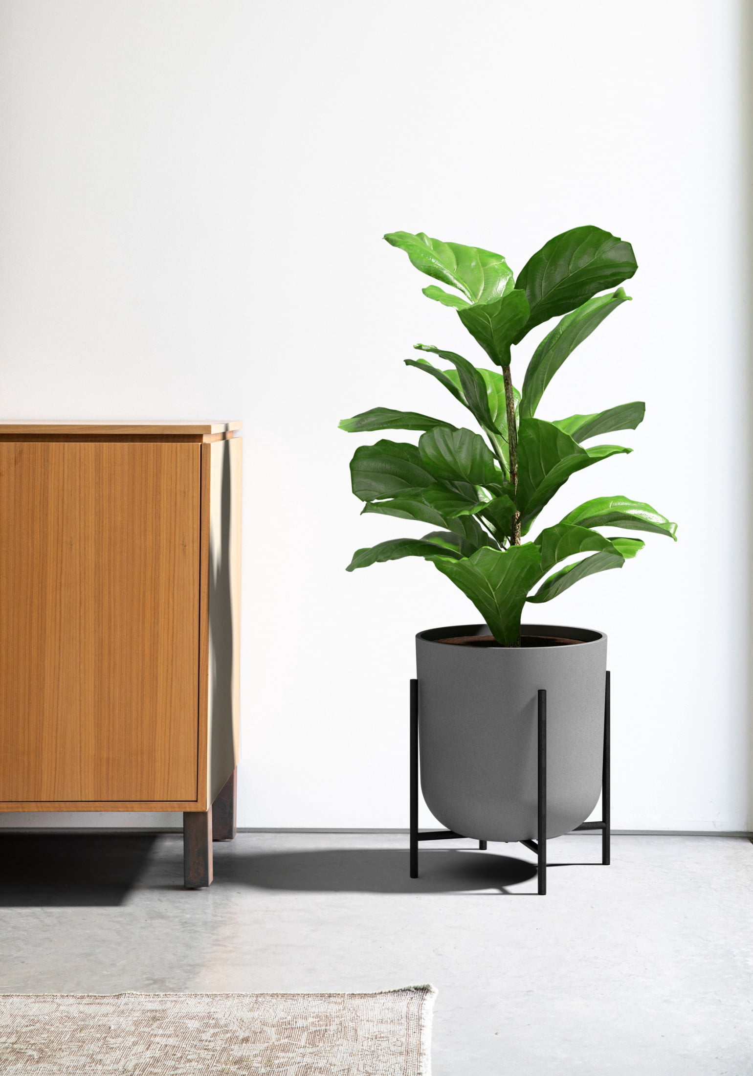 Veradek Mason Series Raised Kona 15" Plastic-Stone Planter with Stand - (Gray/2 Pack)