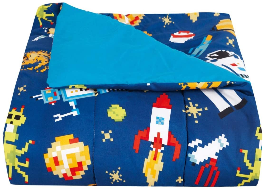 Sapphire Home 6 Piece Twin Size Boys Kids Teens Comforter Set Bed in Bag, Shams, Sheet Set & Decorative Toy Pillow, Kids Comforter Bedding w/Sheets, Astronaut Rocket Ship Space, Multicolor, 6pc Astro - image 2 of 4