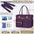 thumbnail image 5 of RAINSMORE 15.6 inch Laptop Bag for Women Teacher Tote Bag Laptop Tote Nurse Bag with Insulated Pocket Briefcase for Office College Nursing,Dark Purple, 5 of 9