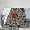 thumbnail image 1 of Retro Mysterious Symbolic Pattern Throw Blanket, Anti-Pilling Ultra-Soft Micro Fleece Cover Blanket for Bed Sofa, for All Seasons, 50"x40", 1 of 9