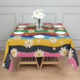 thumbnail image 3 of Pioneer Flower Floral Print Pattern Square Tablecloth,Waterproof Square Table Cover,Wipeable Spillproof Washable Table Cover for Home Kitchen Party Decor 60"x60"(152x152cm), 3 of 6