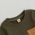 thumbnail image 5 of HCNTES Baby Boy Winter Clothes Baby Outfits Boy Fall 6 12 18 24 Months 2T 3T Boy Clothes Waffle-knit Color-blocked Trendy Pocket Sweatshirt Hoodie Drawstring Trousers Pants Suit, 5 of 7