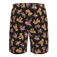 thumbnail image 6 of Kdxio Rose Flower Bear Pattern Mens Casual Shorts - Drawstring Summer Beach Sports Shorts for Men, 6 of 9