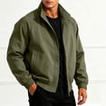 thumbnail image 5 of Dweltoz Men's Lightweight Bomber Jacket Casual Stand Collar Zip Up Soft Outerwear with Side Pockets Fall Winter Fashion Jackets,Army Green 3XL, 5 of 5