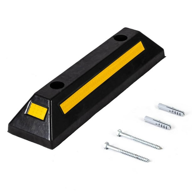 Reflective Recycled Rubber Parking Kerb With Concrete Fixings Safetyshop