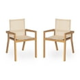 thumbnail image 5 of Miekor Furniture BELFAST DINING CHAIR,Set of 2,Teak Frame& Beige Textile 43148, 5 of 12