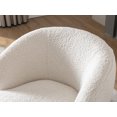thumbnail image 6 of Guyou Faux Fur Sherpa Chair, Modern Barrel Upholstered Accent Chair with Curved Backrest, Single Sofa Chair for Living Room Bedroom, White, 6 of 8