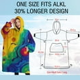 thumbnail image 4 of Oversized Wearable Blanket Hoodie,Colorful Circular Pattern Sherpa Blanket Hoodie with Super Pockets,Super Warm Fuzzy Pullover for Women & Men, 4 of 6