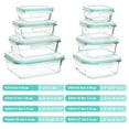 thumbnail image 5 of 16pcs Glass Storage Container Set with Lids, Vtopmart Meal Prep Containers, Airtight Bento Boxes - (Set of 8 Glass Storage Containers 8 Lids and 8 Containers), 5 of 7
