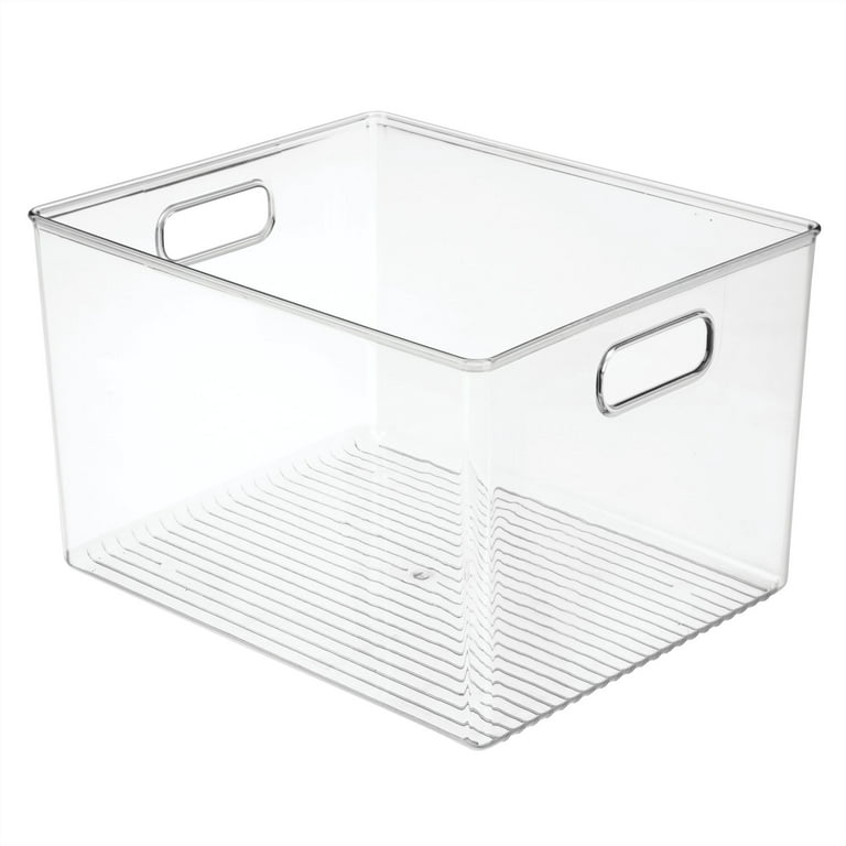 mDesign Plastic Storage Bin with Handles for Office, 10 Long
