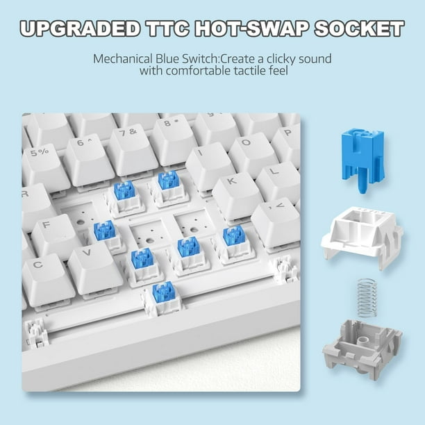 AJAZZ AK820 75% Wired RGB Hot Swap Mechanical Keyboard with CNC