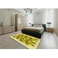 thumbnail image 4 of Ahgly Company Indoor Round Patterned Bold Yellow Area Rugs, 6' Round, 4 of 6