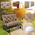 thumbnail image 2 of Outdoor Swing Cushions, Waterproof 2-3 Seater Bench Cushions for Outdoor Furnitur with Backrest, Thicken Washable Cushion for Swing Patio Porch Lawn Garden, Khaki, 60x40x4 inch, 2 of 10