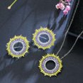 thumbnail image 3 of EOEMY Fashion Brand Yellow Cz Leaf Earrings Necklace Jewelry Set For Hot Summer Party, 3 of 6