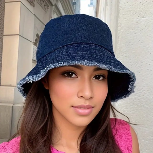 Typpkmm Sombrero De Pescador De Mezclilla Unisex Duradero: Ala Deshilachada