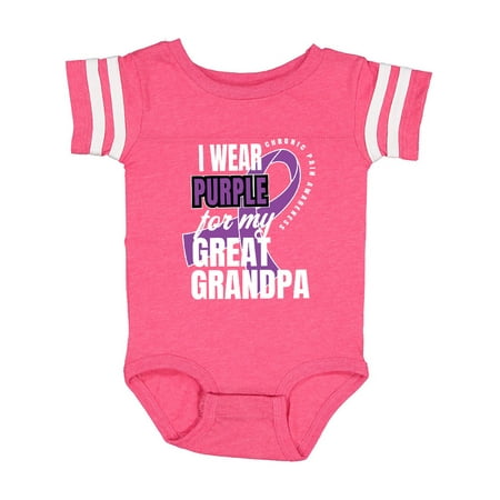 

Inktastic Chronic Pain I Wear Purple For My Great Grandpa Gift Baby Boy or Baby Girl Bodysuit